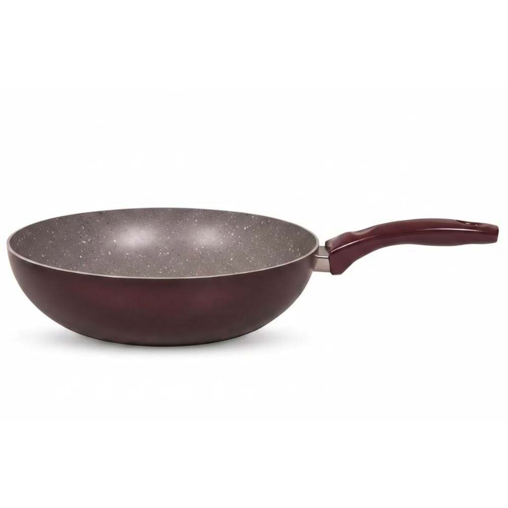 Mehtap Wok Tava Granit 28 Cm (Bordo)