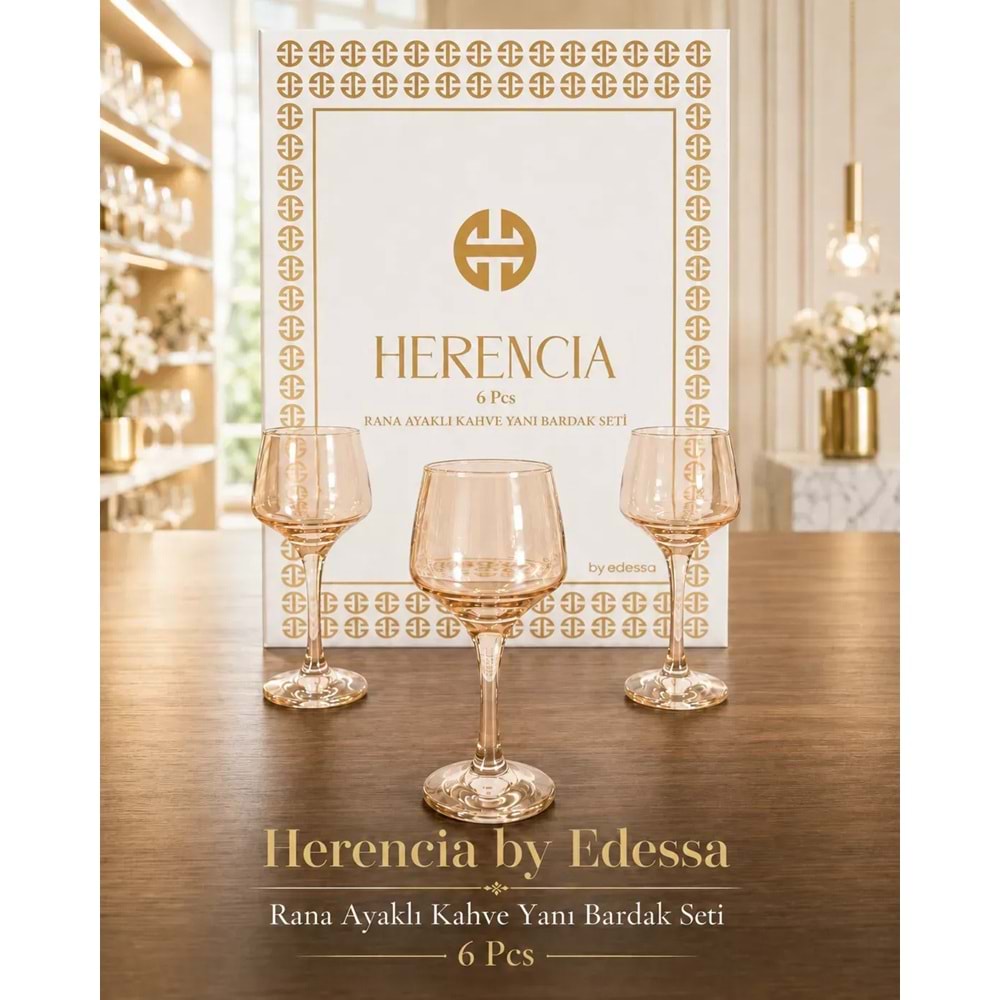 Herencıa Rana Ayaklı Kahve Yanı Bardak Seti (Bal)