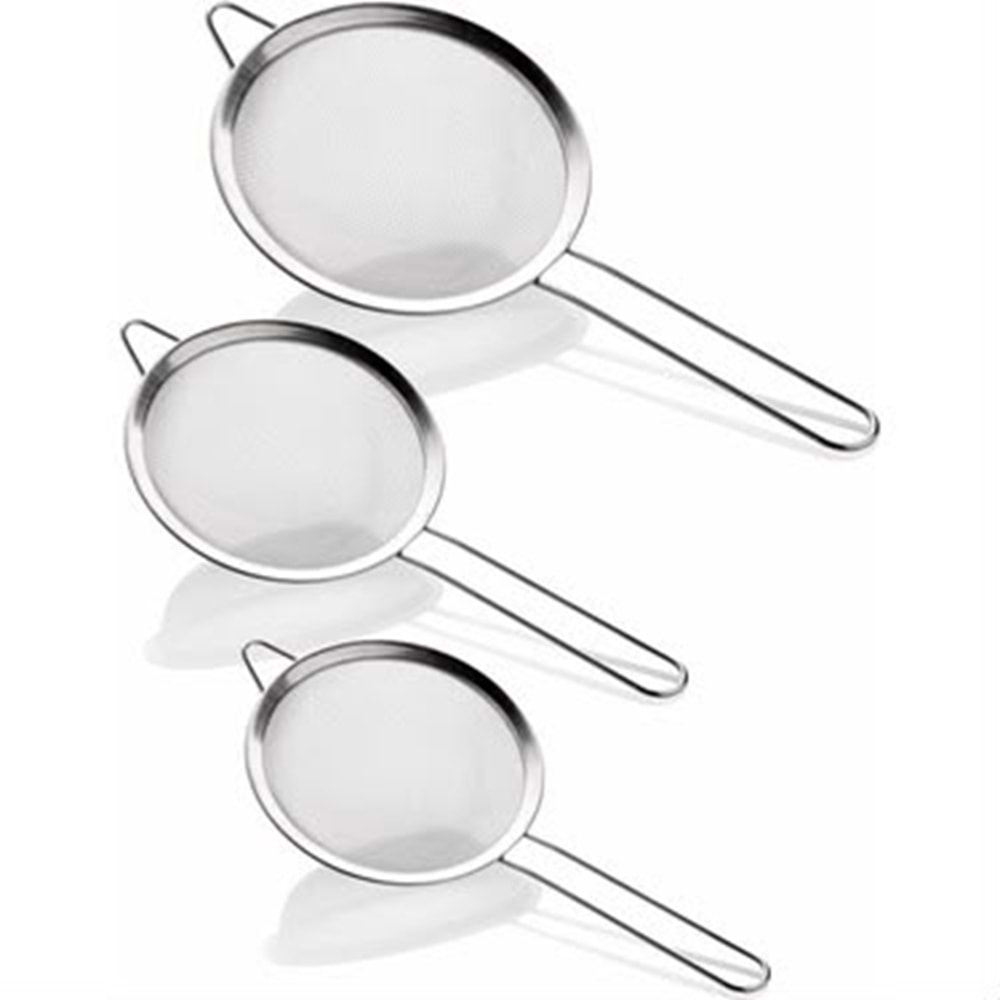 Metal Süzgeç 3 Lü (12-14-16 Cm)