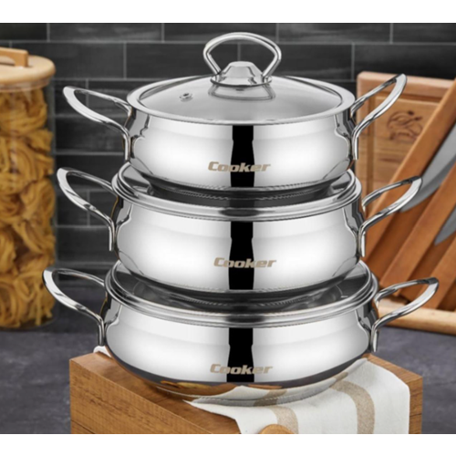 Cooker Lara 3lü Çelik Sahan Seti CKR3610