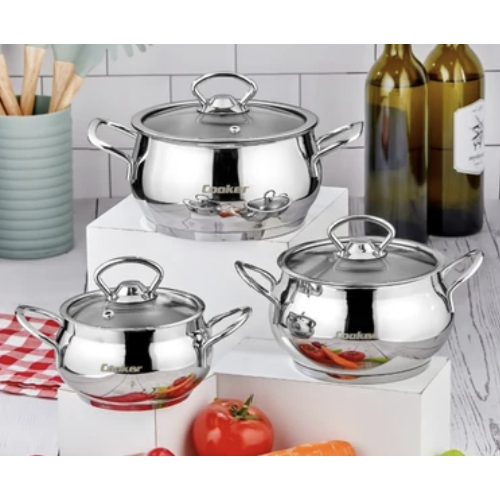 Cooker Lara 3lü Çelik Tencere Seti (12-14-16 Cm) CKR3336