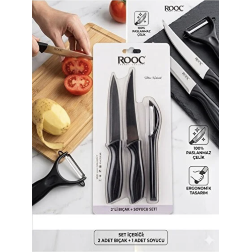 Rooc 3 lü Bıçak Seti (Soyacaklı)