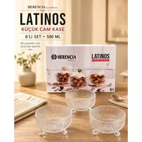 Herencıa Latinos Ayaklı Cam Kase (500 Ml)