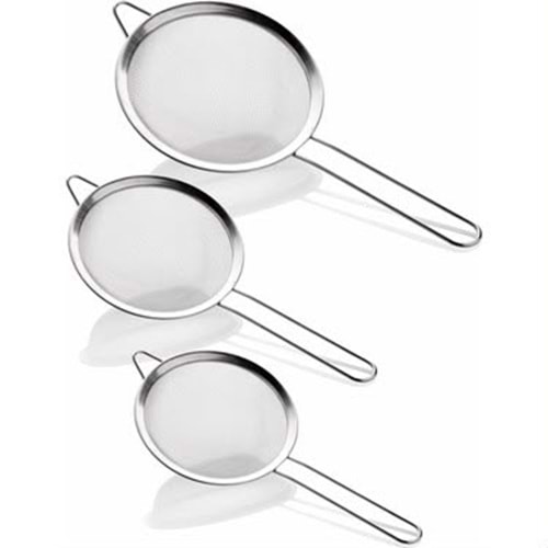 Metal Süzgeç 3 Lü (12-14-16 Cm)