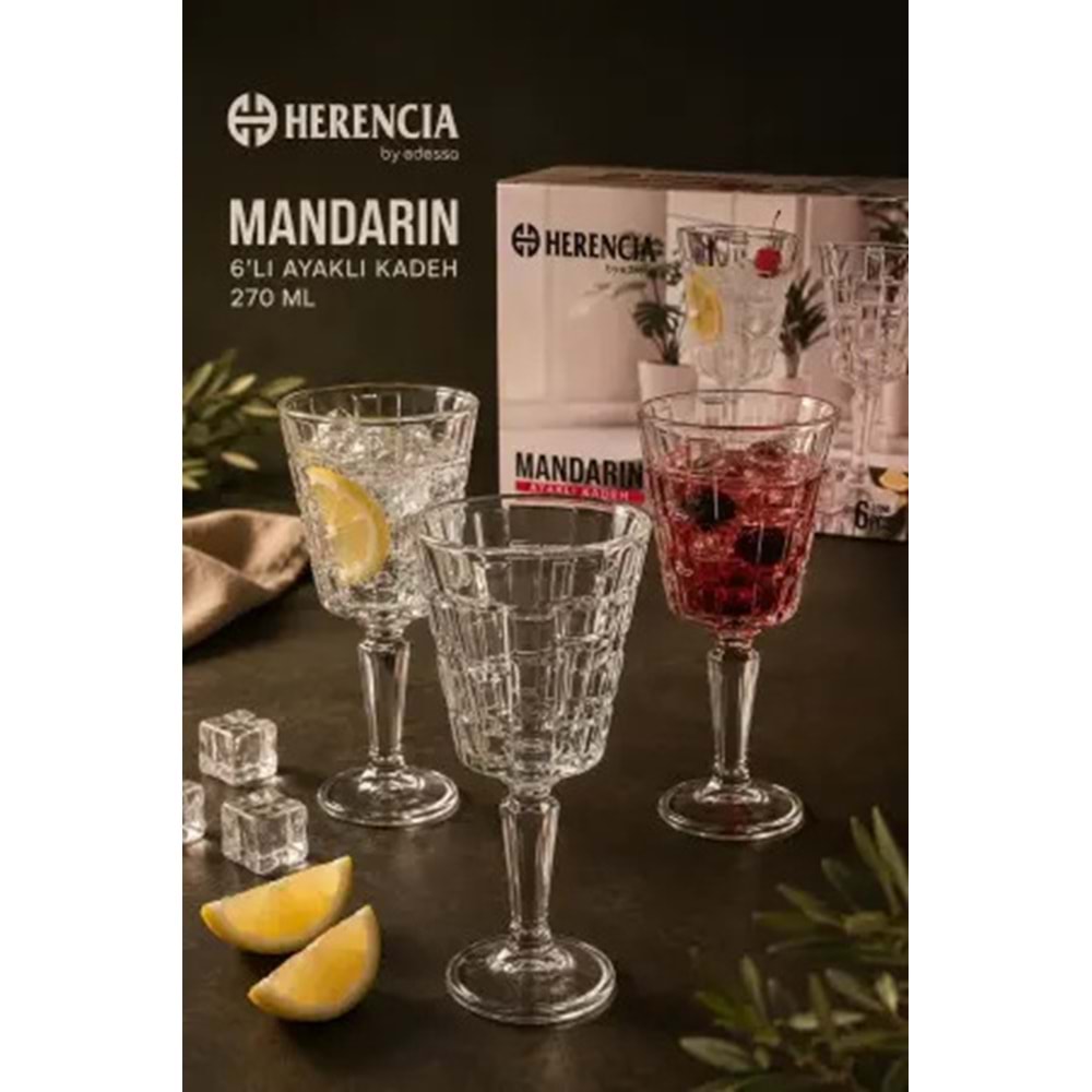 Herencıa Mandarın Ayaklı Kadeh 6 Lı